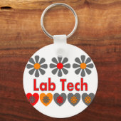 Lab Tech RETRO bloemen Sleutelhanger (Voorkant)