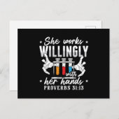 Lab Tech She Works Willingly Laboratory Technician Briefkaart (Voorkant / Achterkant)