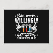 Lab Tech She Works Willingly Laboratory Technician Briefkaart (Voorkant)