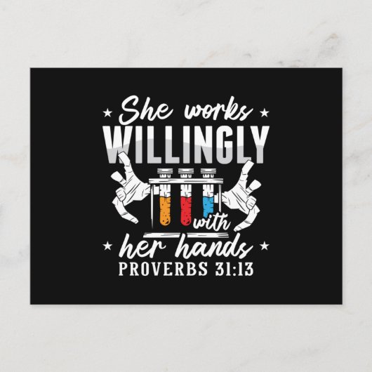 Lab Tech She Works Willingly Laboratory Technician Briefkaart (Voorkant)