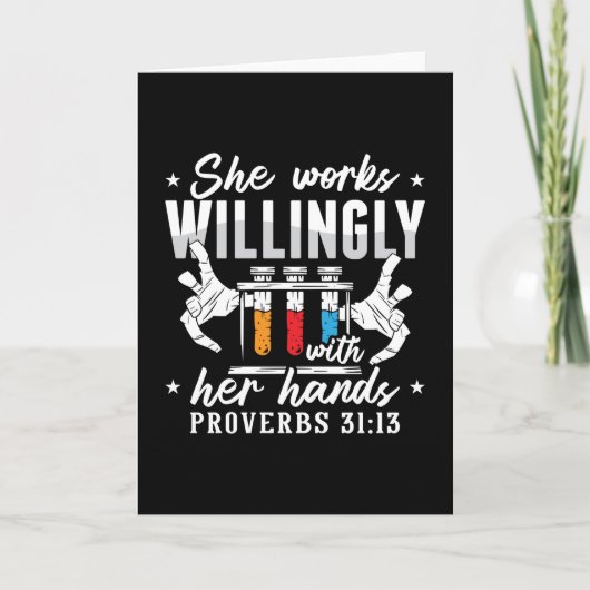 Lab Tech ze werkt willens en wetens laboratoriumte Kaart (Voorkant)