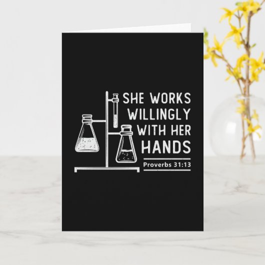 Lab Tech ze werkt willens en wetenschappen Kaart (Gele Bloem)