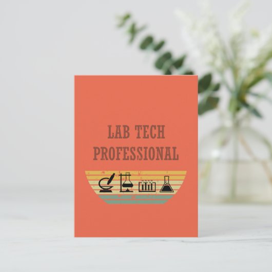 Lab technicus professionele vintage zonsondergang  briefkaart (Staand voorkant)