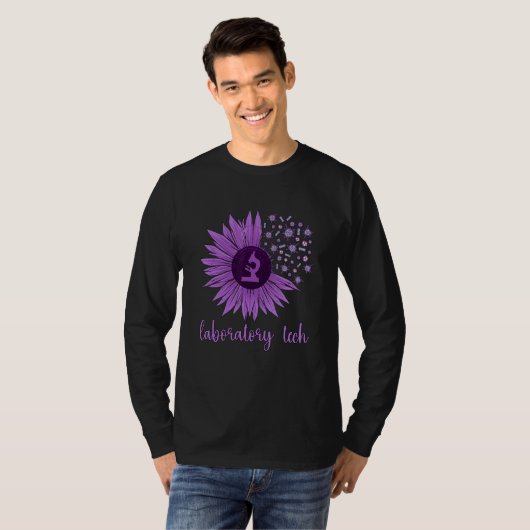 Lab Technologist Sunflower Laboratory Tech T-shirt (Voorkant volledig)