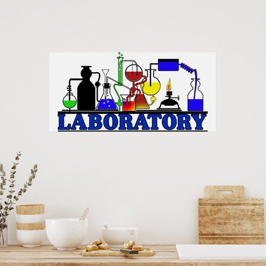 LAB WARE LABORATOORY GLASSWARE SETUP POSTER (Keuken)