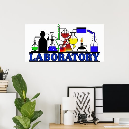 LAB WARE LABORATOORY GLASSWARE SETUP POSTER (Thuiskantoor)