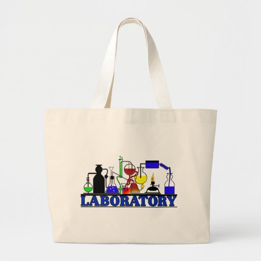 LAB WARE - LABORATORIUMGLASSWARE-INSTELLING GROTE TOTE BAG (Voorkant)