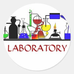 LAB WARE - LABORATORIUMGLASSWARE-INSTELLING RONDE STICKER