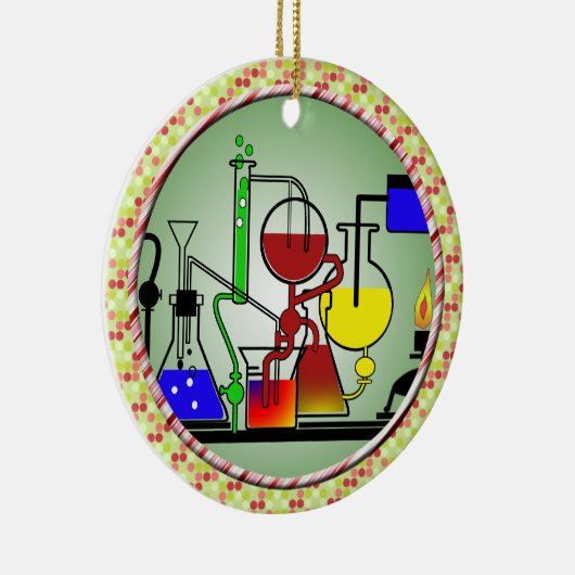 LAB WARE - LABORATORIUMGLASSWARE MAAR WETENSCHAPPE KERAMISCH ORNAMENT (Rechts)