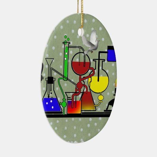 LAB WARE - LABORATORIUMGLASSWARE - WETENSCHAPPELIJ KERAMISCH ORNAMENT (Rechts)