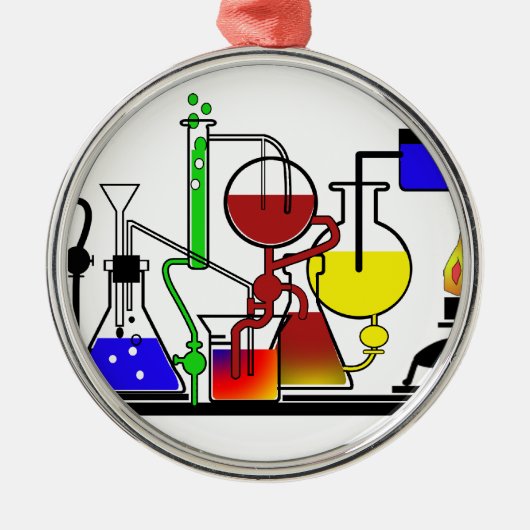 LAB WARE - LABORATORIUMGLASSWARE - WETENSCHAPPELIJ METALEN ORNAMENT (Voorkant)