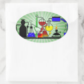 LAB WARE - LABORATORIUMGLASSWARE - WETENSCHAPPELIJ OVALE STICKER (Tas)