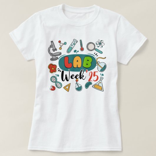 Lab Week 2025 Wetenschap Afstuderen Toekomstwetens T-shirt (Design voorkant)
