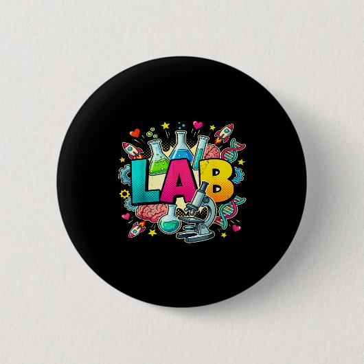 Lab week 2026 tech laboratorium wetenschapper Lab Ronde Button 5,7 Cm (Voorkant)