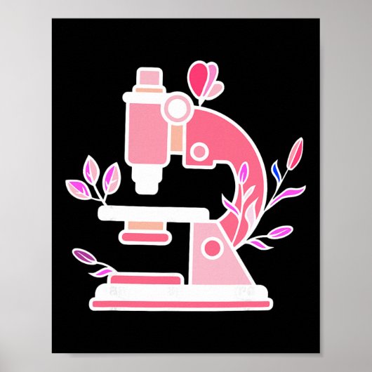 Lab Wetenschap Bloem Microscoop Bioloog Wetenschap Poster (Voorkant)