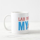 LAB WORK IS IN MIJN DNA-KOFFIE-MOK KOFFIEMOK (Links)