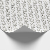 Lab Wrapping Paper - Black and White Dog Print Cadeaupapier (Hoek)