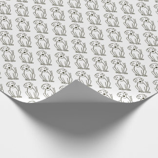 Lab Wrapping Paper - Black and White Dog Print Cadeaupapier