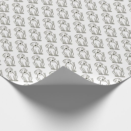 Lab Wrapping Paper - Black and White Dog Print Cadeaupapier (Hoek)
