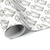 Lab Wrapping Paper - Black and White Dog Print Cadeaupapier (Rol Hoek)