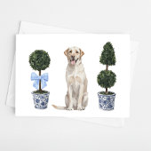 Lab - Yellow Lab Waterverf Hond Puppy Chinoiserie Kaart