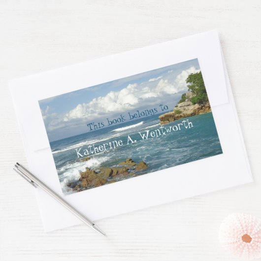 Labadie Seascape Gepersonaliseerde Bookplate Rechthoekige Sticker (Envelop)