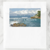 Labadie Seascape Gepersonaliseerde Bookplate Rechthoekige Sticker (Tas)
