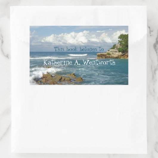 Labadie Seascape Gepersonaliseerde Bookplate Rechthoekige Sticker (Tas)