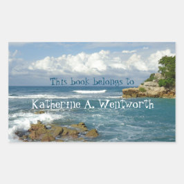Labadie Seascape Gepersonaliseerde Bookplate Rechthoekige Sticker