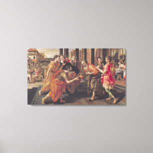 Laban Presenting Eliezer aan zijn vader, 1562 Canvas Afdruk