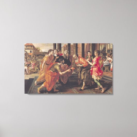 Laban Presenting Eliezer aan zijn vader, 1562 Canvas Afdruk (Voorkant)