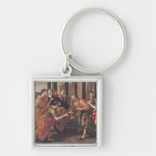 Laban Presenting Eliezer aan zijn vader, 1562 Sleutelhanger (Voorkant)