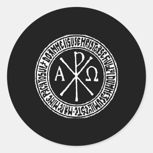Labarum Ancient Christelijk Symbool Chi Rho Ronde Sticker (Voorkant)