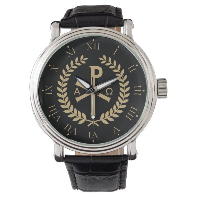 Labarum - Chi Rho - Roman Imperial Standard Horloge (Voorkant)