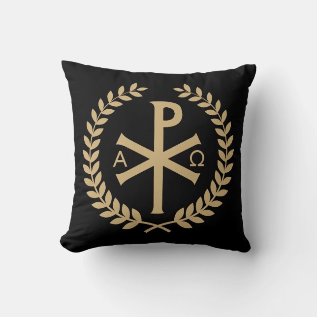 Labarum - Chi Rho - Roman Imperial Standard Kussen (Voorkant)
