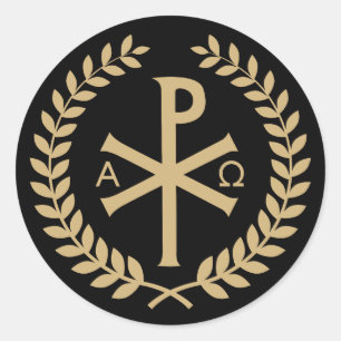 Labarum - Chi Rho - Roman Imperial Standard Ronde Sticker