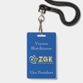 Label Aangepaste naam werknemer Badge (Voorzijde met lanyard)