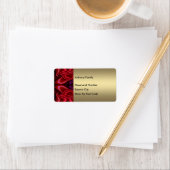 Label Abstract Faux Silk Rood Paarse op Goud (Insitu)