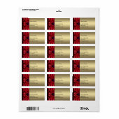 Label Abstract Nepzijde Rood Paars op Goud (Full Sheet)