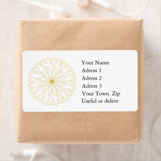 Label Adres Compleet Groot, wit, goud (Insitu)