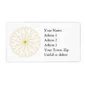 Label Adres Compleet Groot, wit, goud (Voorkant)