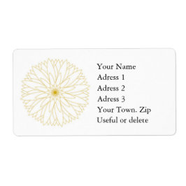 Label Adres Compleet Groot, wit, goud