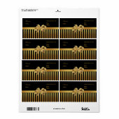 Label Adres Goud Zwart Streep Goud Boog (Full Sheet)