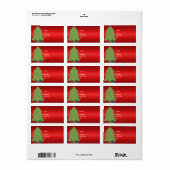 Label Adres Kerstboom op Rood (Full Sheet)