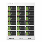 Label Adres Kerstboom op Zwart (Full Sheet)