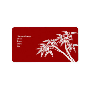 Label Adres Sticker  Retro bamboe