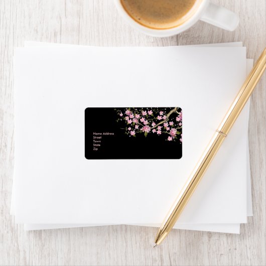 Label Adres Sticker  Retro bloesems (Insitu)