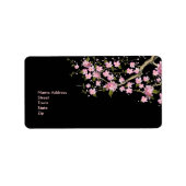 Label Adres Sticker  Retro bloesems (Voorkant)