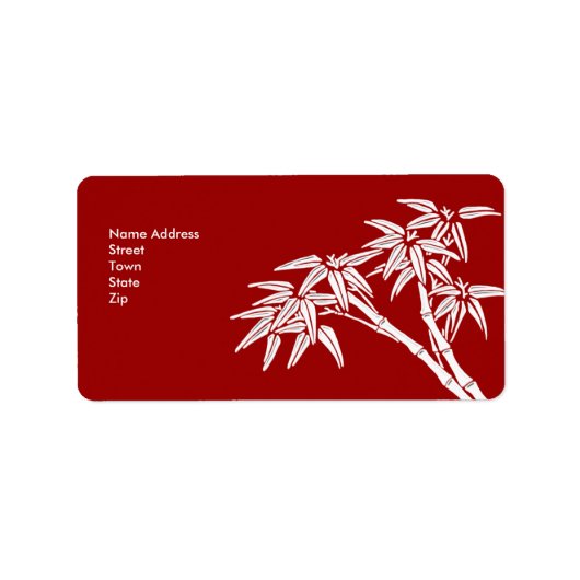 Label Adres Sticker Vintage Retro bamboe (Voorkant)
