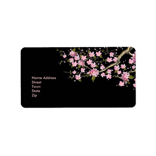 Label Adres Sticker Vintage Retro bloemen (Voorkant)